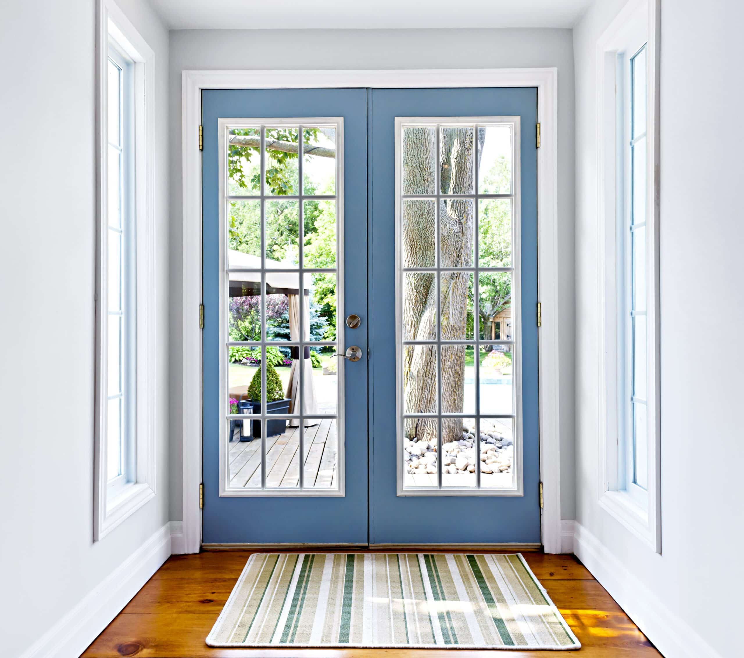 Exterior French doors leading to patio