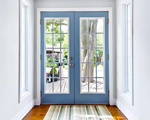 Exterior French doors leading to patio